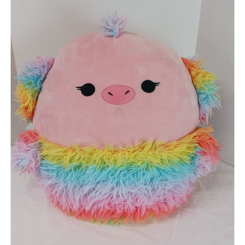 Elda the Ostrich Squishmallows 16" Plush Rainbow Kelly Toys Stuffed Animal Used